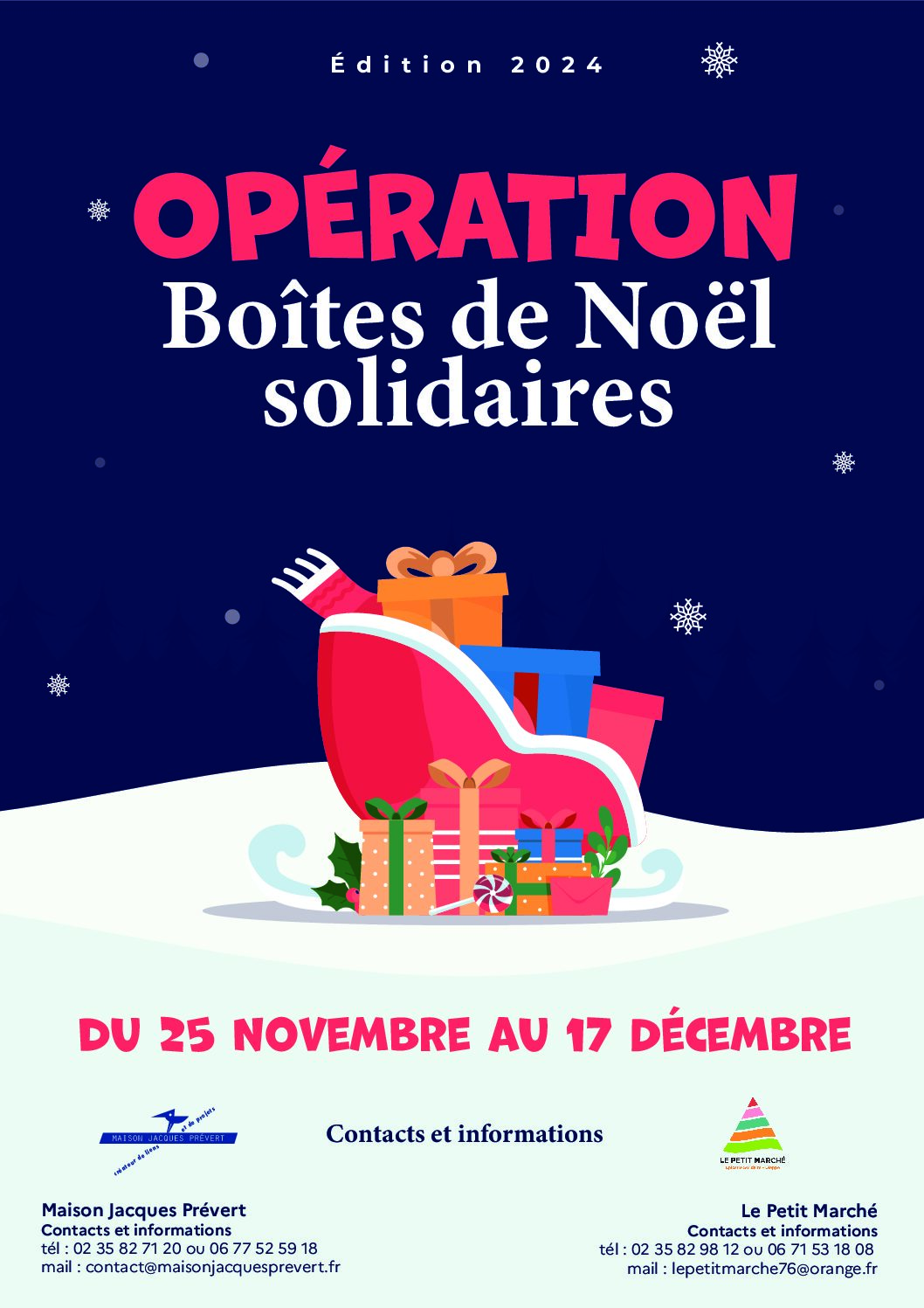 Opération « Boîtes de Noël solidaires, Offrez un peu de chaleur !!!